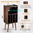 thumbnail image 2 of 2BHOME Soporte de madera para tocadiscos LP, gabinete de soporte para tocadiscos de 3 niveles con capacidad para hasta 100 álbumes, soporte de almacenamiento de discos y mesa organizadora, soporte par, 2 of 5