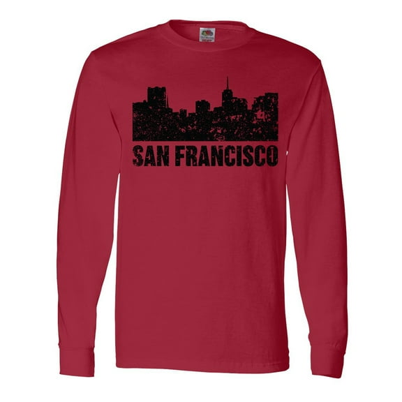 Inktastic San Francisco Skyline with Grunge Long Sleeve T-Shirt