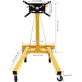 thumbnail image 6 of XtremepowerUS Folding Engine Stand 2000 LBS Capacity Motor Hoist 360 Degree Adjustable Mounting Head Dolly Mover Auto Repair Rebuild Jack, 6 of 7