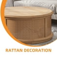 thumbnail image 4 of Uforic Round Lift-Top Coffee Table with Rattan Storage, Natural Wood Color, for Living Room & Office, 4 of 5