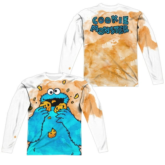 Sesame Street - Cookie Crumbs (Front/Back Print) - Regular Fit Long Sleeve Shirt - XX-Large