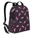 thumbnail image 2 of Lsque Breast Cancer Awareness3 Pattern Backpack – School Travel Canvas Daypack with Ergonomic Padded Straps, Multiple Compartments & Leather Handle, 2 of 5