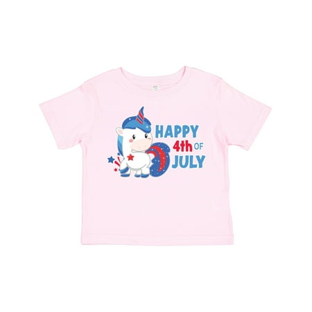 

Inktastic Happy 4th of July with Unicorn Gift Toddler Boy or Toddler Girl T-Shirt