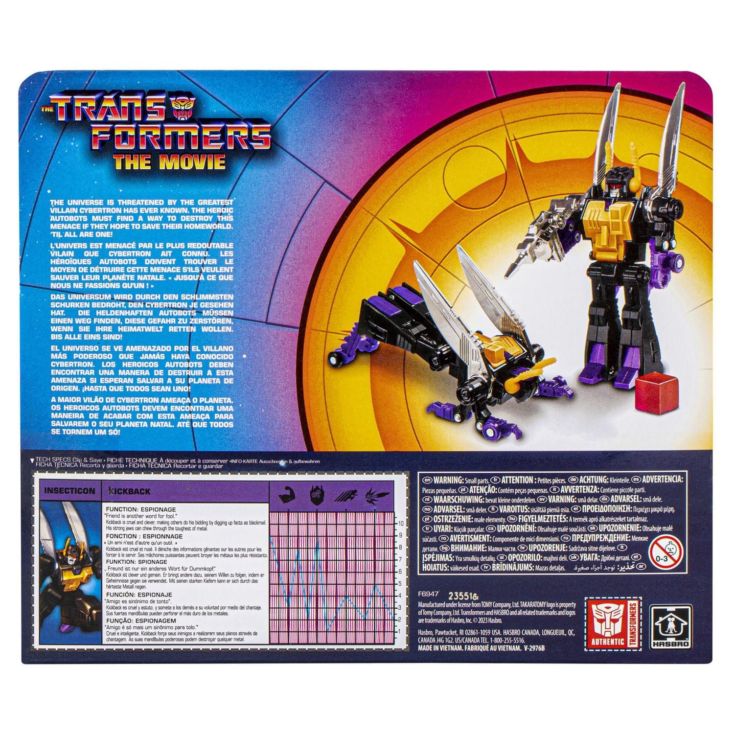 Transformers Toys Retro The Transformers: The Movie G1 Kickback Toy, 5.5-inch, Action Figure For Boys And Girls Ages 8 And Up