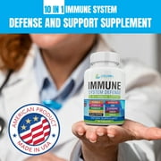 Immune System Support - Daily Formula with Vitamin C, D3, Zinc, Elderberry, Quercetin, Echinacea, Turmeric, Ginger, Garlic