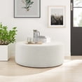 thumbnail image 2 of Ottoman Accent Chair, Ivory White, Fabric, Living Kitchen Cafe Bistro Hospitality Restaurant, Modern Contemporary HB36602, 2 of 7