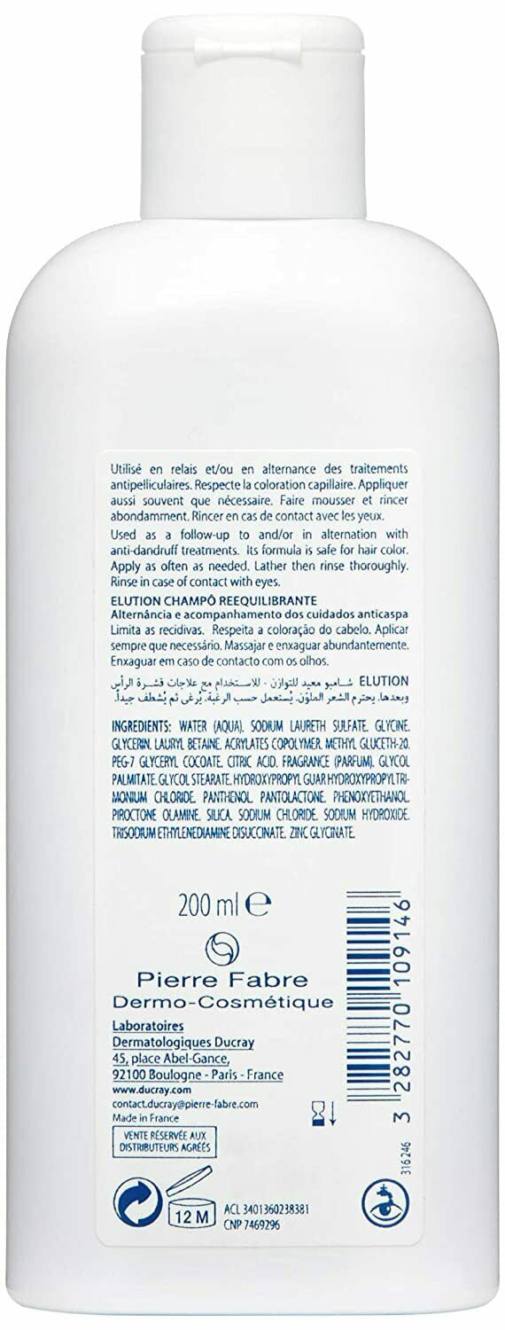 tørst ejendom Examen album Ducray ELUTION Rebalancing Anti-Dandruff Alternation Shampoo, 200ml (6.7oz)  - Walmart.com