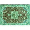 thumbnail image 1 of Ahgly Company Machine Washable Indoor Rectangle Abstract Turquoise Blue Modern Area Rugs, 8' x 10', 1 of 4
