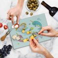 thumbnail image 4 of Narwhal Cutting Board, Rainbow Colored Unicorns of the Land and Ocean Girly Illustration Colorful Cartoon, Decorative Tempered Glass Cutting and Serving Board, Small Size, Multicolor, by Ambesonne, 4 of 5