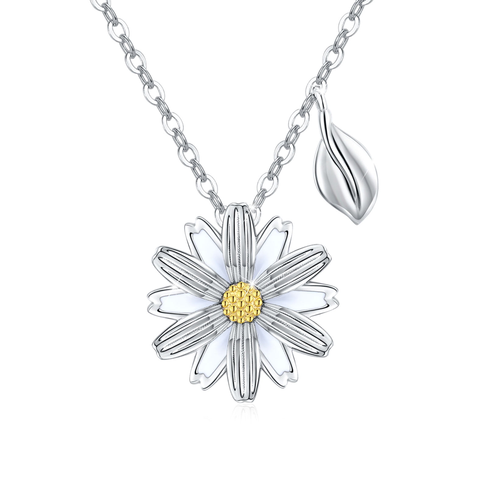 CUOKA MIRACLE Sunflower Necklace 925 Sterling Silver Necklace Sunflower