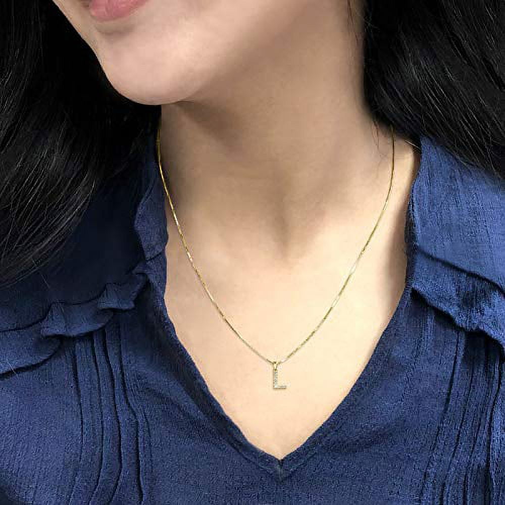 Exclusive Silver Plated L Letter White American Diamond Stylish Beautiful  Daily Wear Designer Pendant Necklace Chain for Women and Girls