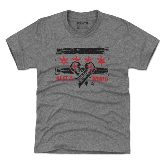 Youth 500 Level Heather Gray CM Punk Chicago Flag T-Shirt