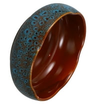 FONDOTIN Ceramic Hydroponic Planter Bowl for Indoor Outdoor Decor Blue