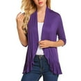 thumbnail image 1 of xiaxaixu Women Spring Autumn Cardigan Tops, 3/4 Sleeve Casual Solid Color Ruffled Hem Thin Tops Coat, 1 of 6