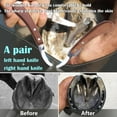 thumbnail image 4 of JOWNEEL Left and Right Handed Hoof Knives with Wooden Handle 2Pack Farrier Hoof Trimming Knife Set of Horses Cow Donkey, 4 of 7