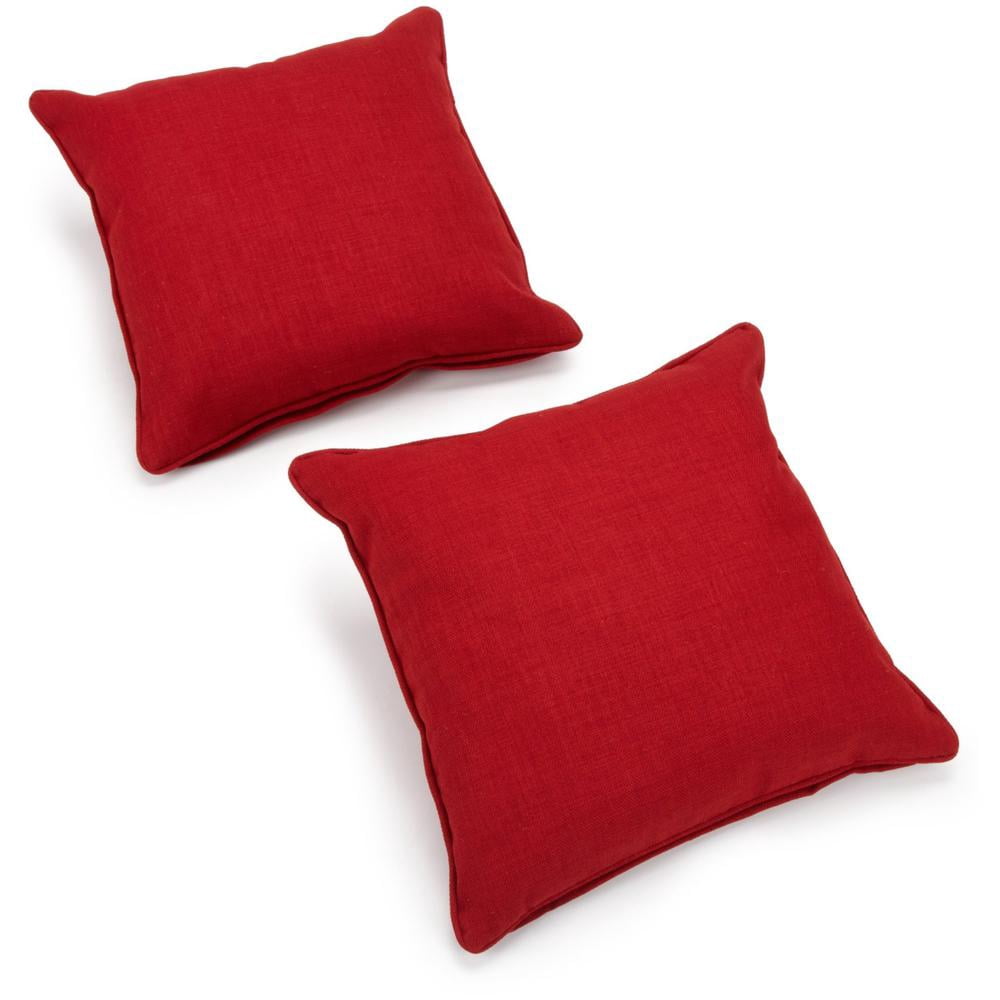 18-inch Outdoor Spun Polyester Square Throw Pillows (Set of 2) - Papprika