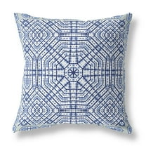16â€ Navy White Geostar Indoor Outdoor Throw Pillow