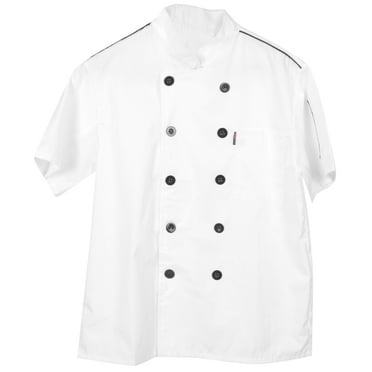 BERTDOMD Short Sleeved Chef Jacket Cook Shirt Chef Coat Hotel Kitchen Uniform Restaurant Chef Clothes Size L