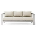 thumbnail image 6 of Modway Shore Outdoor Patio Aluminum and Fabric Sofa in Silver/Beige, 6 of 11