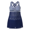 thumbnail image 6 of Sngxgn Women Bikini Set Solid Color Triangle Two Piece Swimsuit(Dark Blue,M), 6 of 9