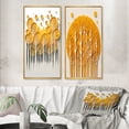 thumbnail image 1 of Designart "Quill Minimalism Yellow Trees in the Forest III" Landscape Trees Framed Wall Art Set Of 2 - Traditional Yellow Gallery Wall Frame Set For Home Decor, 1 of 6