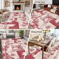 thumbnail image 6 of 8x10 Washable Area Rug, Vintage Art Non-Slip Extra Large Rectangle Rug for Living Room Bedroom, Red International Buildings Paris Towers Linen Indoor Floor Mat for Home Decor, 6 of 9