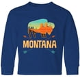 thumbnail image 3 of Inktastic Montana Gift Buffalo Silhouette Long Sleeve Youth T-Shirt, 3 of 5