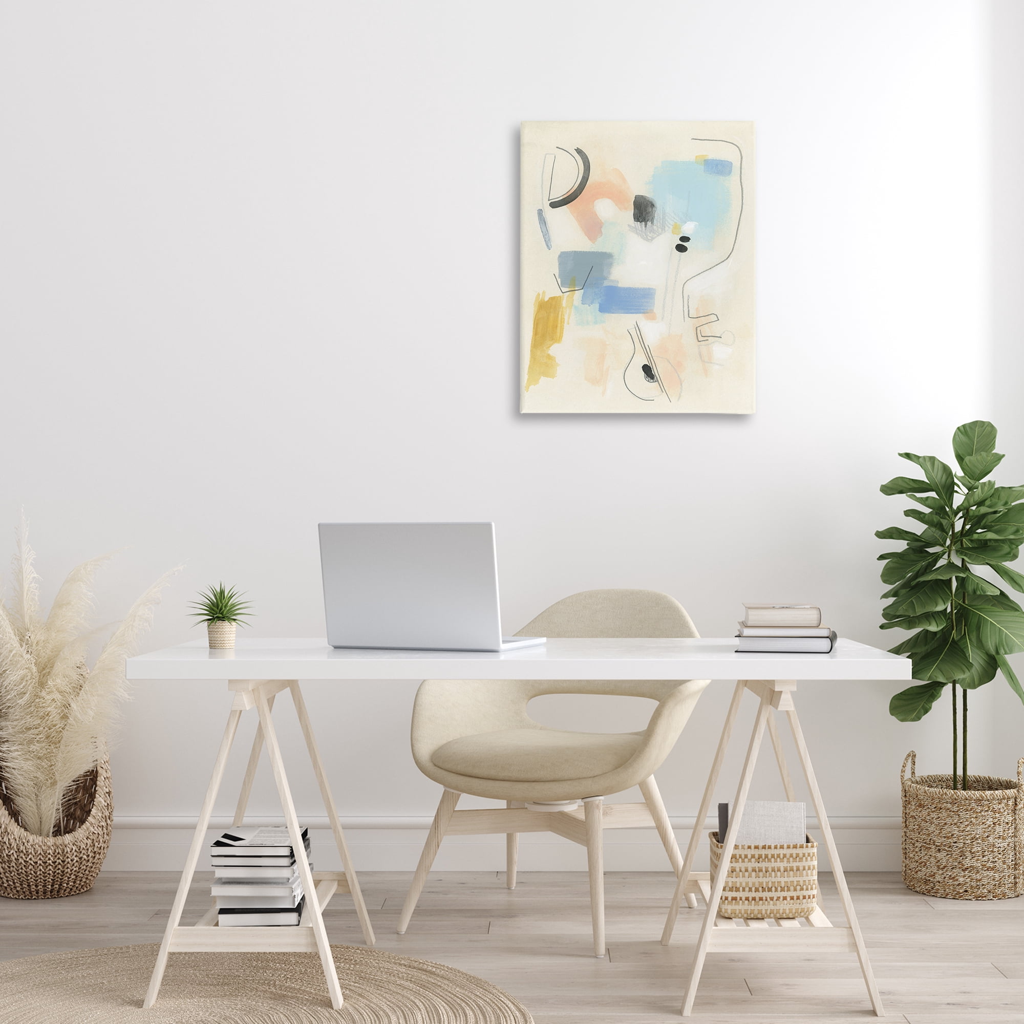 Stupell Industries Modern Scribble Abstraction Abstract Painting Gallery Wrapped Canvas Art Print Wall Art, 24 x 30