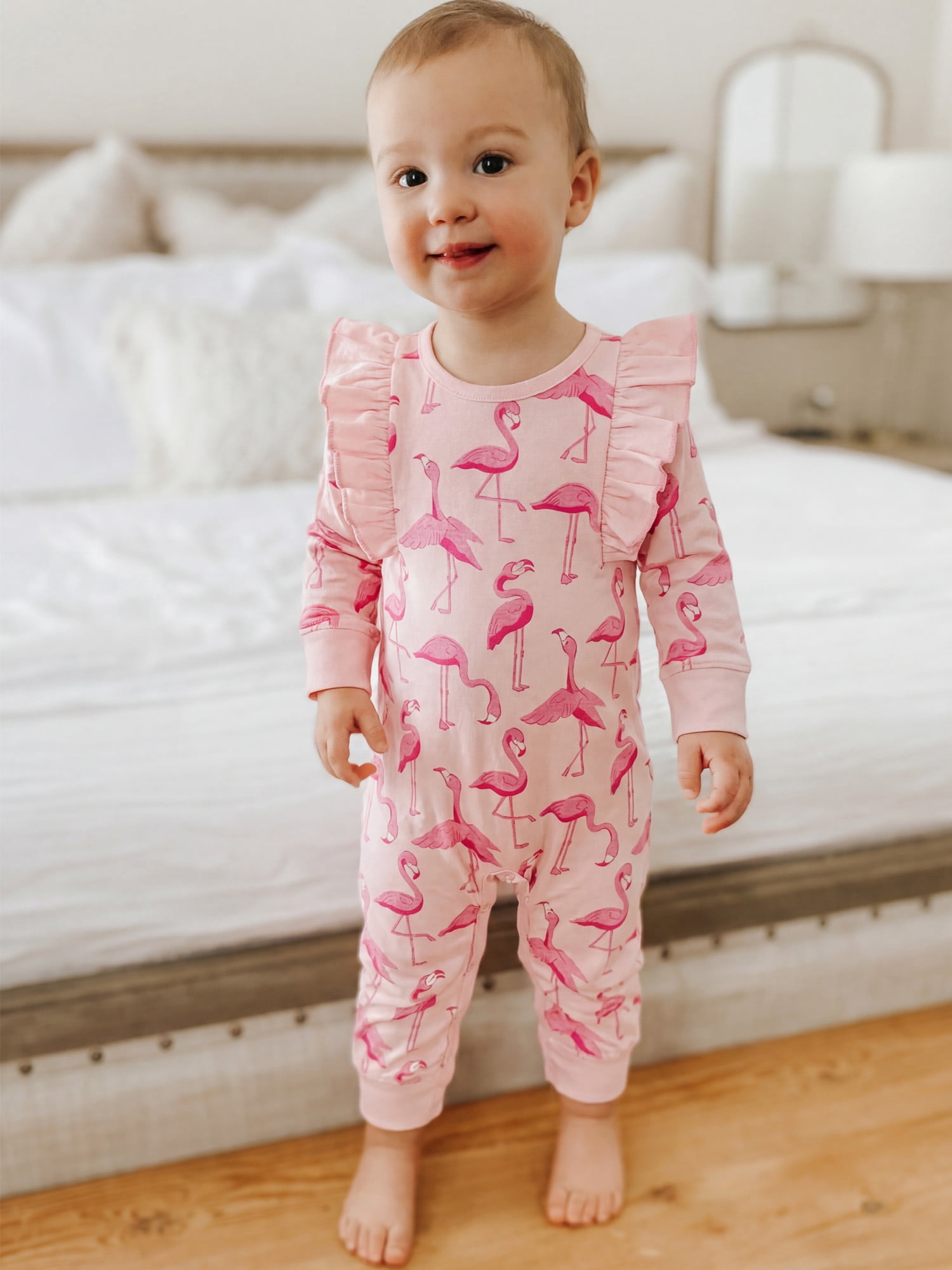 M+A by Monica + Andy, Organic Cotton Double Ruffle Romper, Sizes Newborn - 18-24 Months