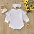 thumbnail image 4 of Staki Fall Baby Girl Rompers Long Sleeve Onsies for Baby Girls' Bodysuits Newborn Infant Ribbed Fall Baby Girl Romper Undershirt(Purple,0-6 Months), 4 of 4