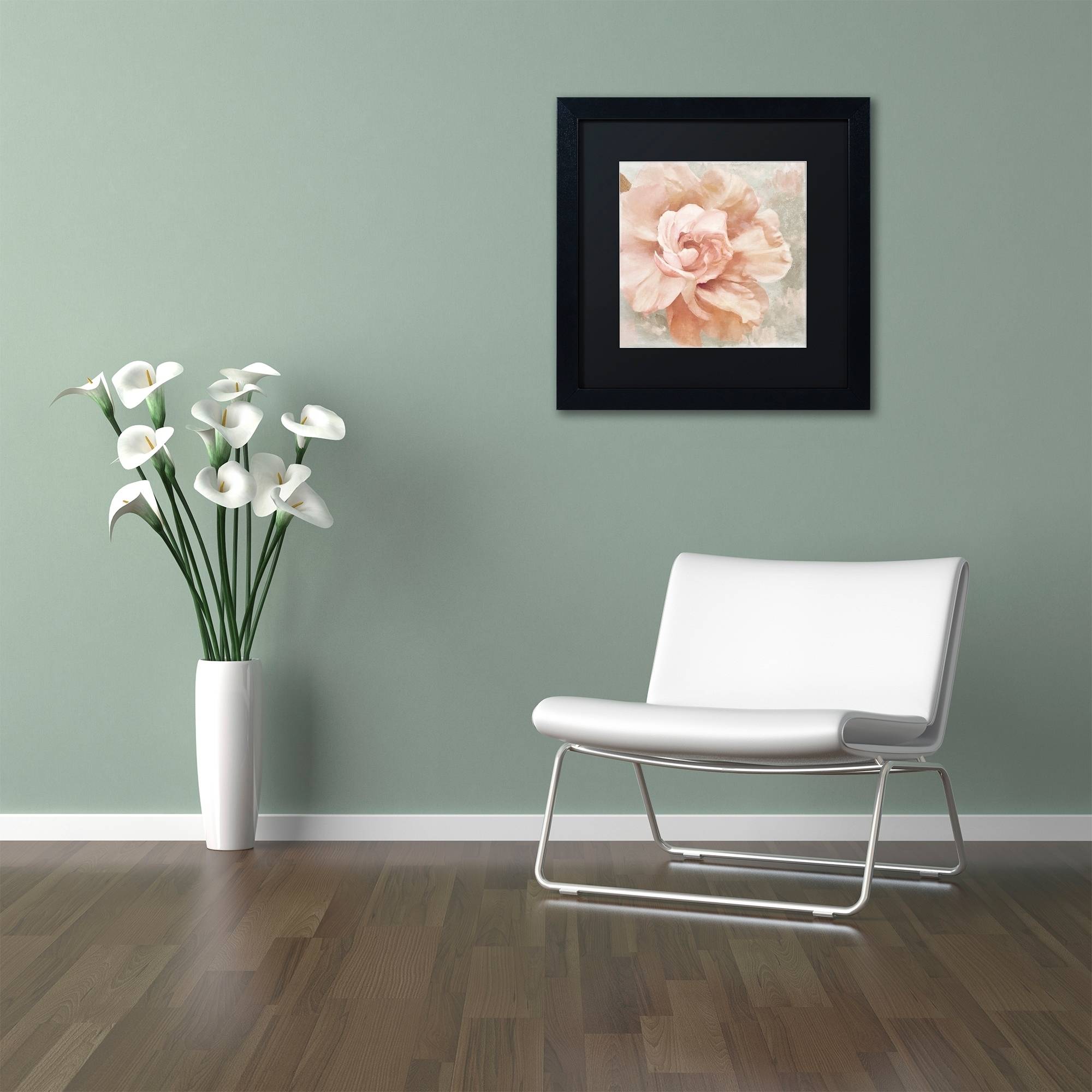 Trademark Fine Art "Petals Impasto I" Canvas Art by Color Bakery Black Matte, Black Frame