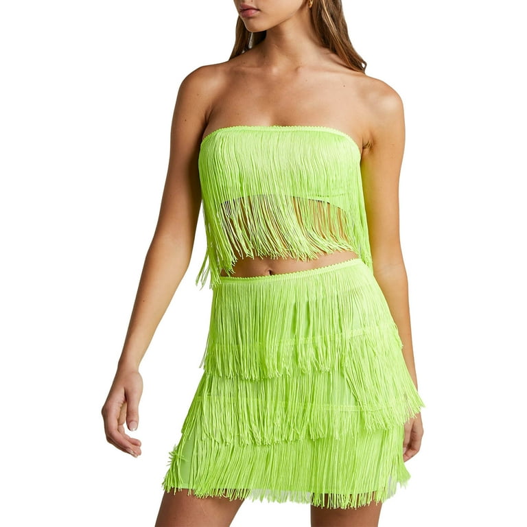 Sexy Casual Solid Tassel Hollowed Out Backless Slit Strapless Sleeveless Two Pieces Sexy Casual Solid Tassel Hollowed Out Backless Slit Strapless Sleeveless Two Pieces