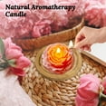 thumbnail image 7 of Handmade Peony Shaped Low Temperature Scented Candle, Rose Red Color with Velvet Rose Fragrance, Great for Romantic Gift for girlFriend, 3 Inch Pastel Aesthetic Candle for Home Decor., 7 of 7