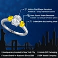 thumbnail image 2 of Gem Stone King 2.22 Ct Oval White Topaz Yellow Sapphire 925 Sterling Silver Ring, 2 of 6