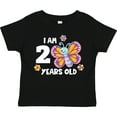 thumbnail image 3 of Inktastic I Am 2 Years Old Cute Smiling Butterfly with Flowers Girls Toddler T-Shirt, 3 of 5