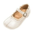 thumbnail image 5 of Dakaela Girls Mary Jane Flats Lace Non Slip Soft Sole Princess Dress Shoes 3T 4T 5T 6T School Uniform Wedding Oxford Loafers White Size 13, 5 of 7