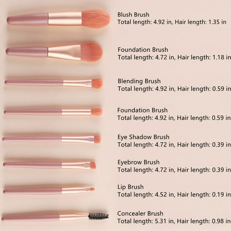 Set of 8 Pieces Small Makeup Brushes Cosmetics Professional Face Powder  Foundation Blush Eyeshadow Makeup Brush Tool Travel Size
