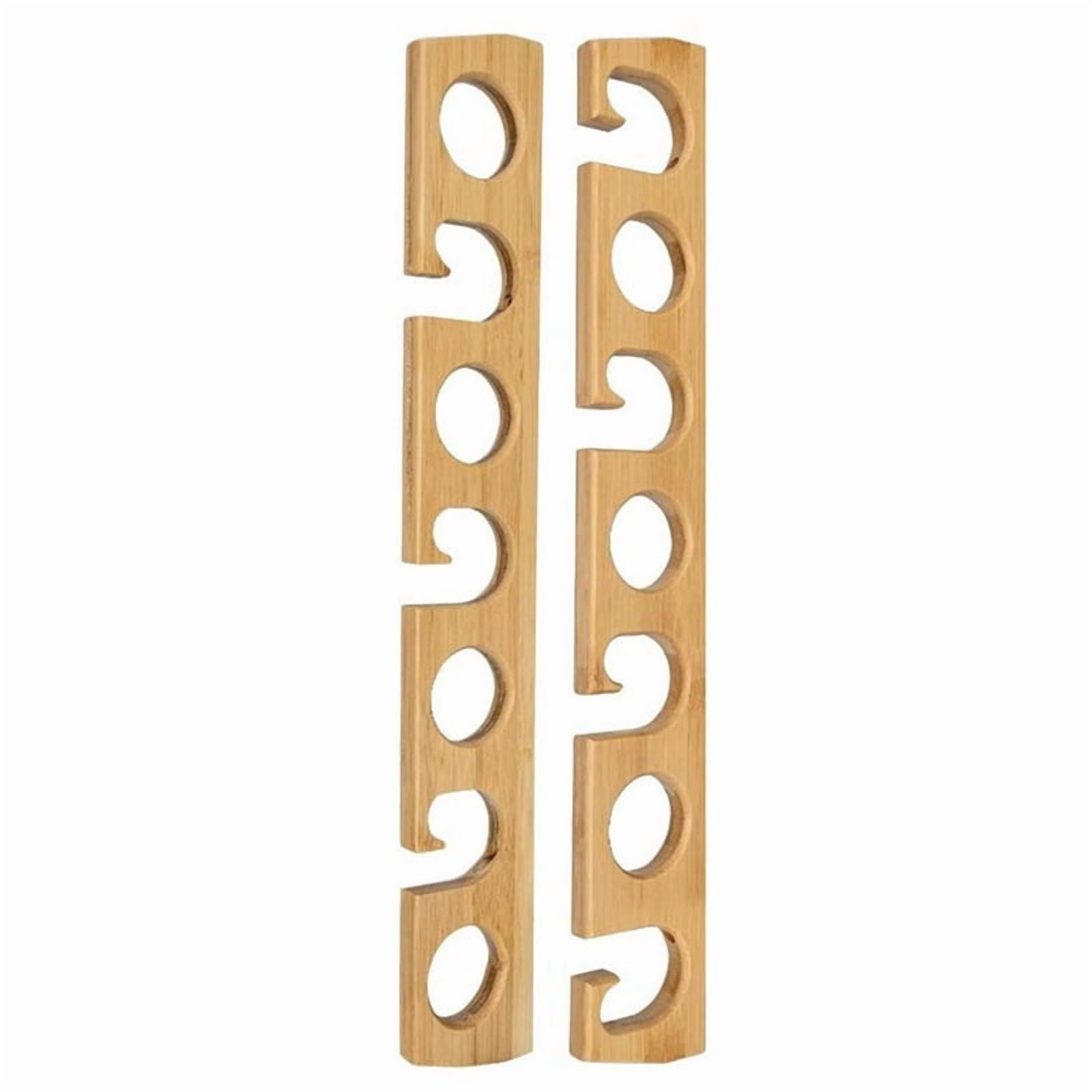 Wall-Mounted Wooden Fishing Rod Storage Rack 2-Pack Organizer for Tackle and Gear