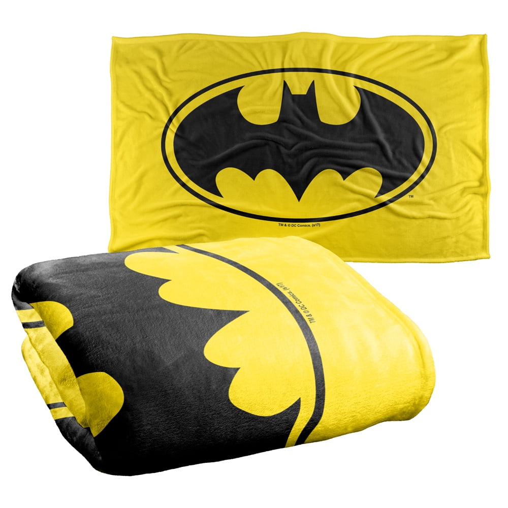New Batman & Superman Logo Fleece Blanket Bed Gift 50x60 Inch 