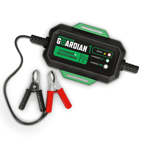 Interstate Batteries Portable, Automatic (12V, 1.2A) Automotive Battery Charger & Maintainer