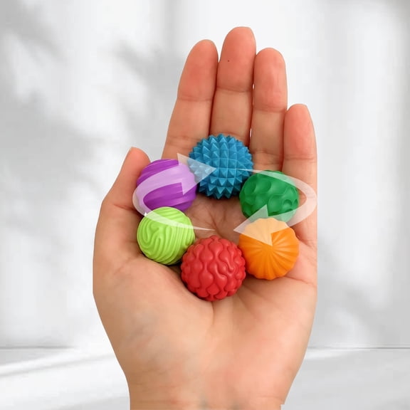 Silicone Magnetic Balls Fidget Toys, 6PCS Stress Relief Sensory Set for Adults & Teens, Fun Textured Gadgets for Anxiety, Office Desk Fidget Toy, Stocking Stuffer Gift for Women & Men