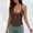 Coffee, variant on Workout Tank Tops Woman Vertical Ribbed Deep U-neck Neckline-refining Neck-lengthening Elegant Sleeveless,Sizes XS-XL