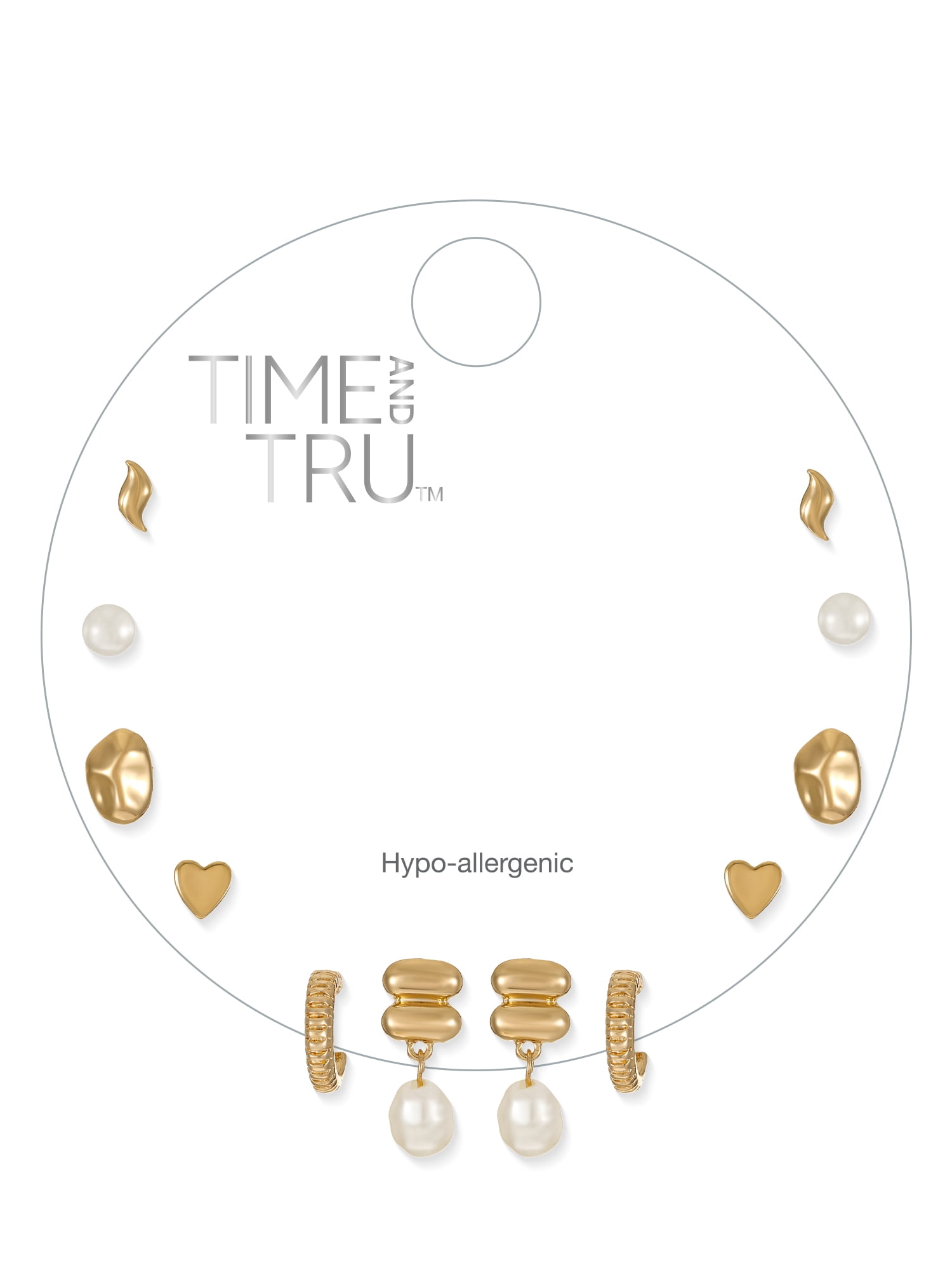 Time and Tru 6-Pair Everyday Gold Earring Set