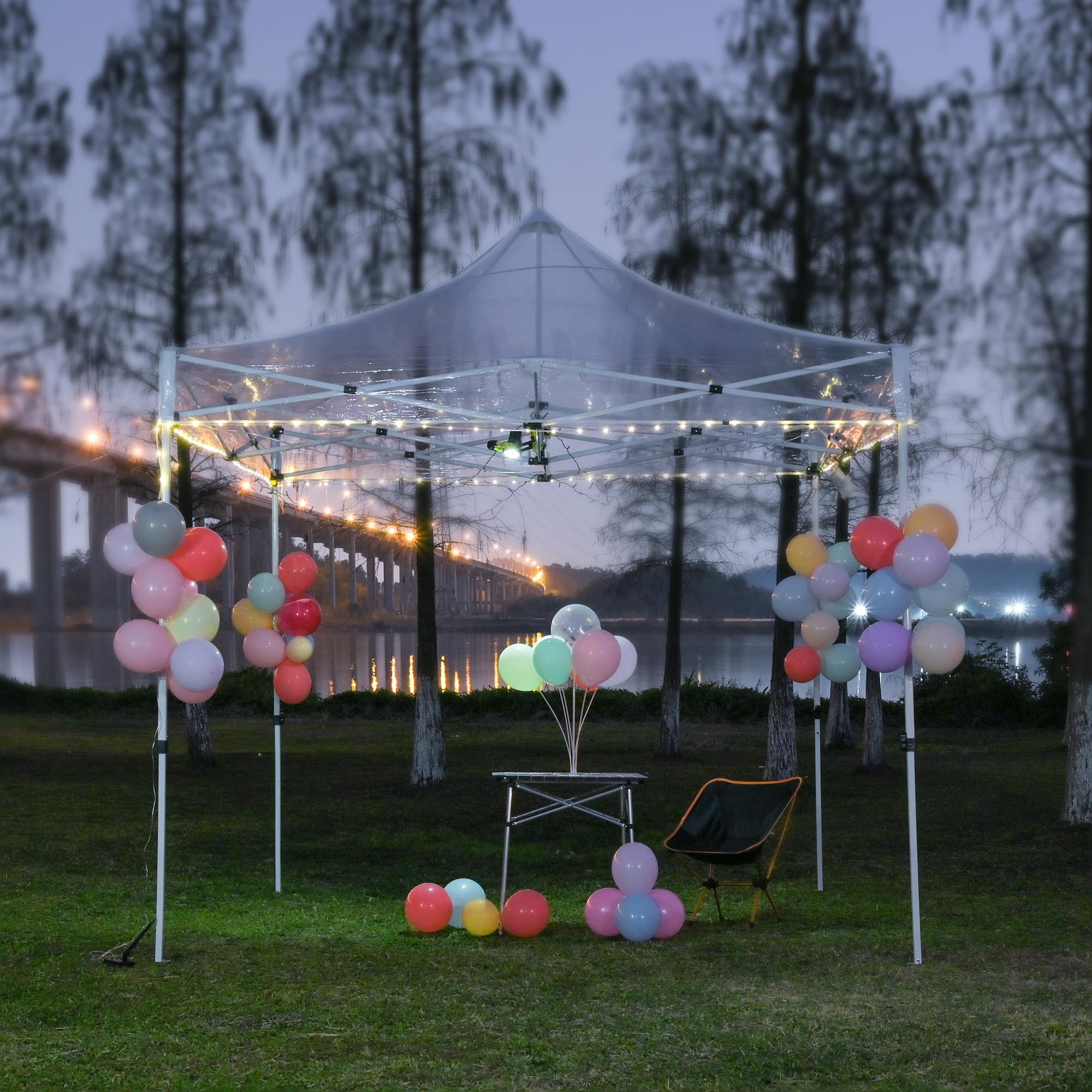InstaHibit 40Ft Solar 120LED Canopy String Light 8 Mode Party Outdoor Garden Patio Umbrella Lawn Wedding Decor with Clip