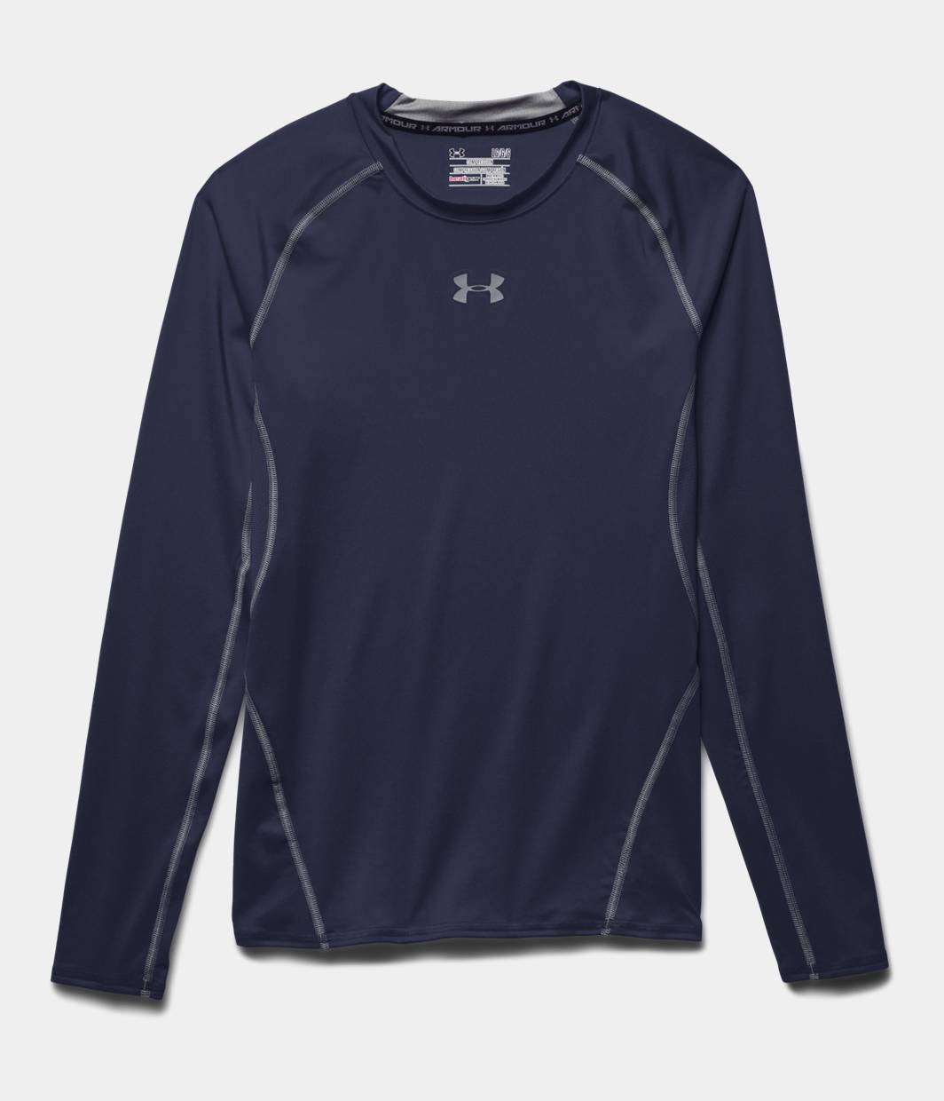 Under Armour Men's HeatGear Armour Long Sleeve Compression Shirt 1257471-410 Midnight Navy - image 2 of 4
