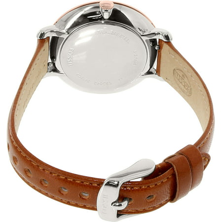 Fossil ES3842 Women's Rose Gold/Brown Leather Fashion Watch