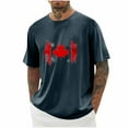 thumbnail image 1 of Styesk T-Shirts pour Homme Imprimé Col Rond Décontracté Mode Manches Courtes Chemisiers Col Rond Chemises, 1 of 3