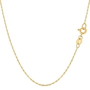 10k Yellow Gold Rope Chain Necklace, 0.5mm, 18"