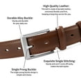 thumbnail image 2 of SENDEFN Men's Leather Belt with Metal Buckle,Classic Work Business Dress Belt in Gift Box, 2 of 6