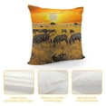 thumbnail image 4 of Orinice Zebras Sunset Grazing Graphic Decorative Pillow Cover for Home Couch Living Room Sofa - Durable Cotton Linen Fabric - 1PC 22x22in, 4 of 5